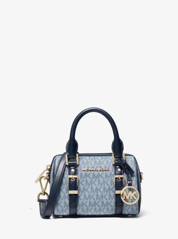 Damske Spojková Taška Michael Kors Bedford Legacy Extra-Small Logo Duffle Modre Námornícka Modrá - Kabelky Michael Kors Slevy | IAFPH-0582